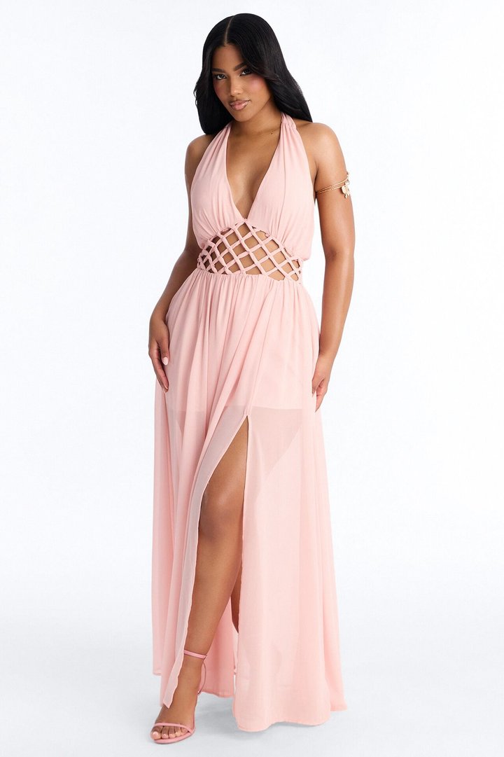 Scarlett Chiffon Maxi Dress - Pink