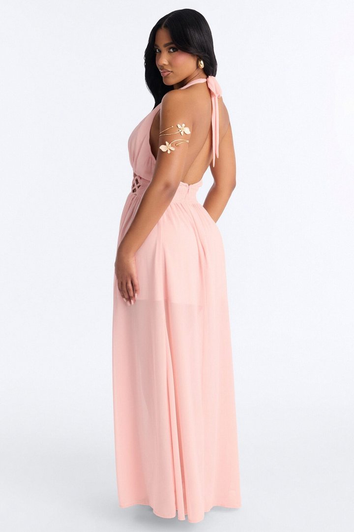 Scarlett Chiffon Maxi Dress - Pink