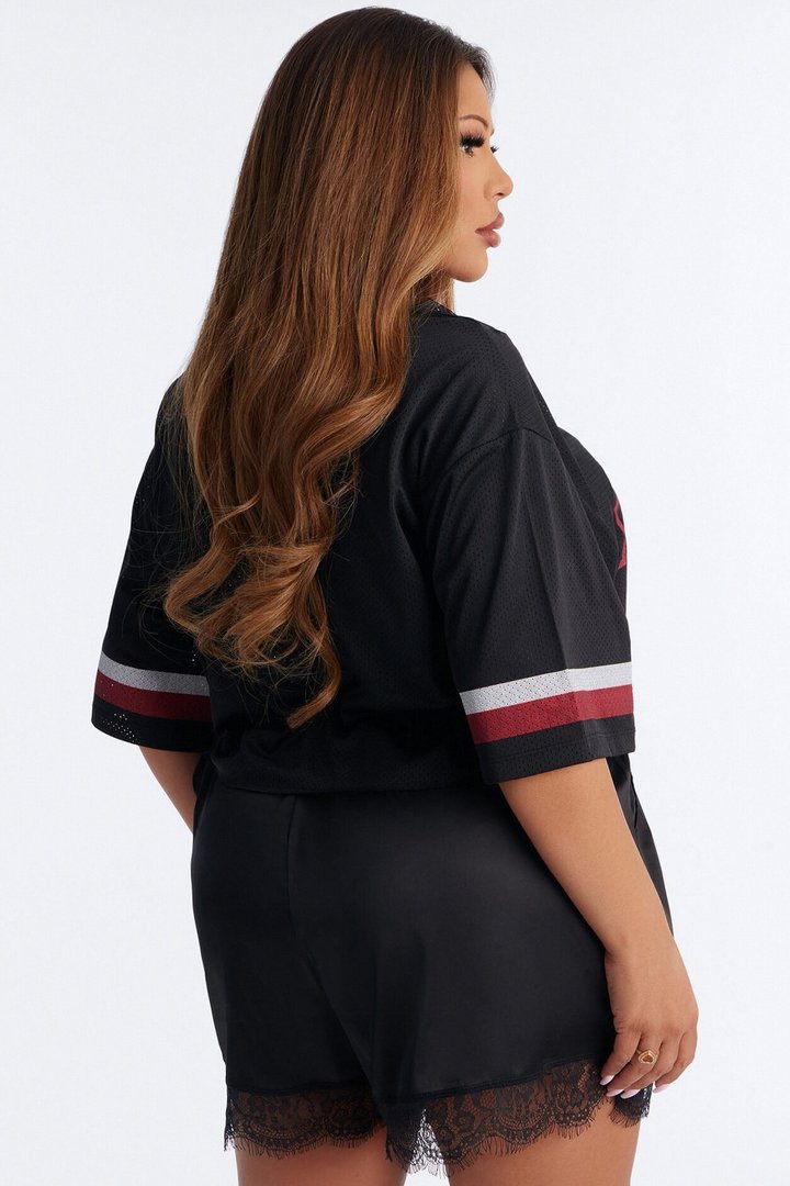 NBA Chicago Bulls Cropped Top - Black
