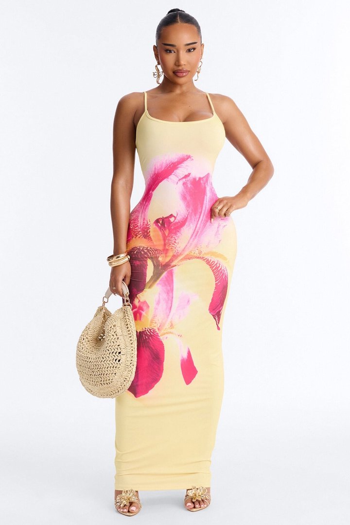 Floral Feelin Maxi Dress - Yellow/combo