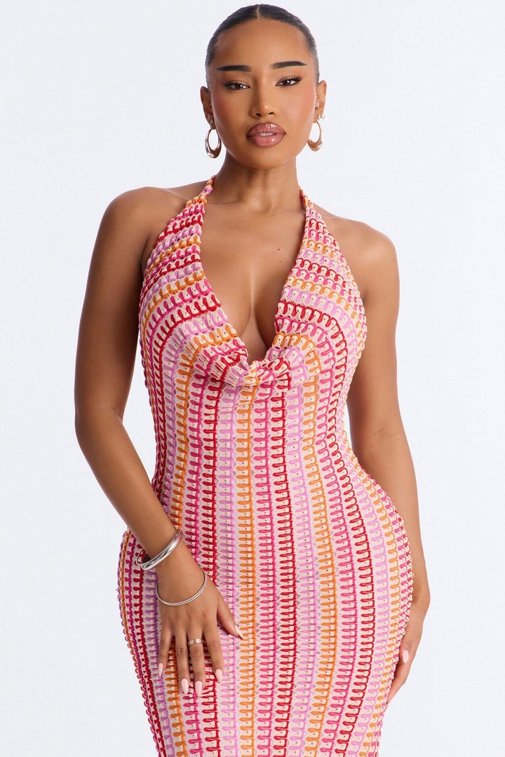 Hibiscus Honey Maxi Dress - Pink/combo