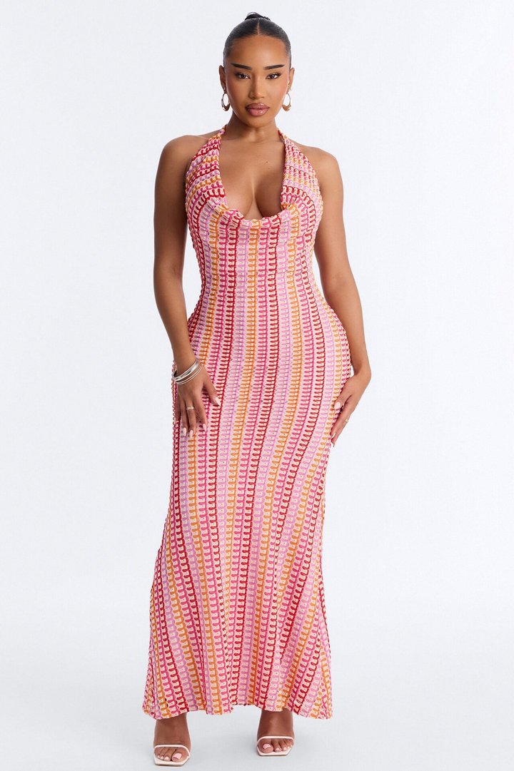 Hibiscus Honey Maxi Dress - Pink/combo