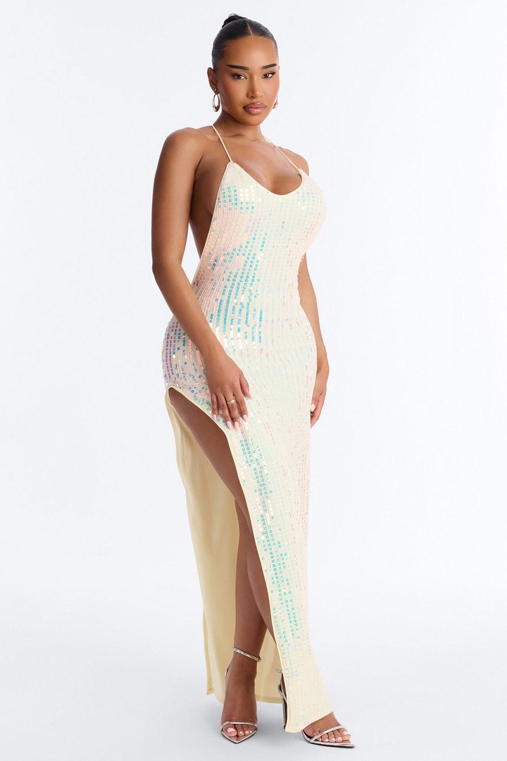 Island Stardust Crochet Maxi Dress - Cream