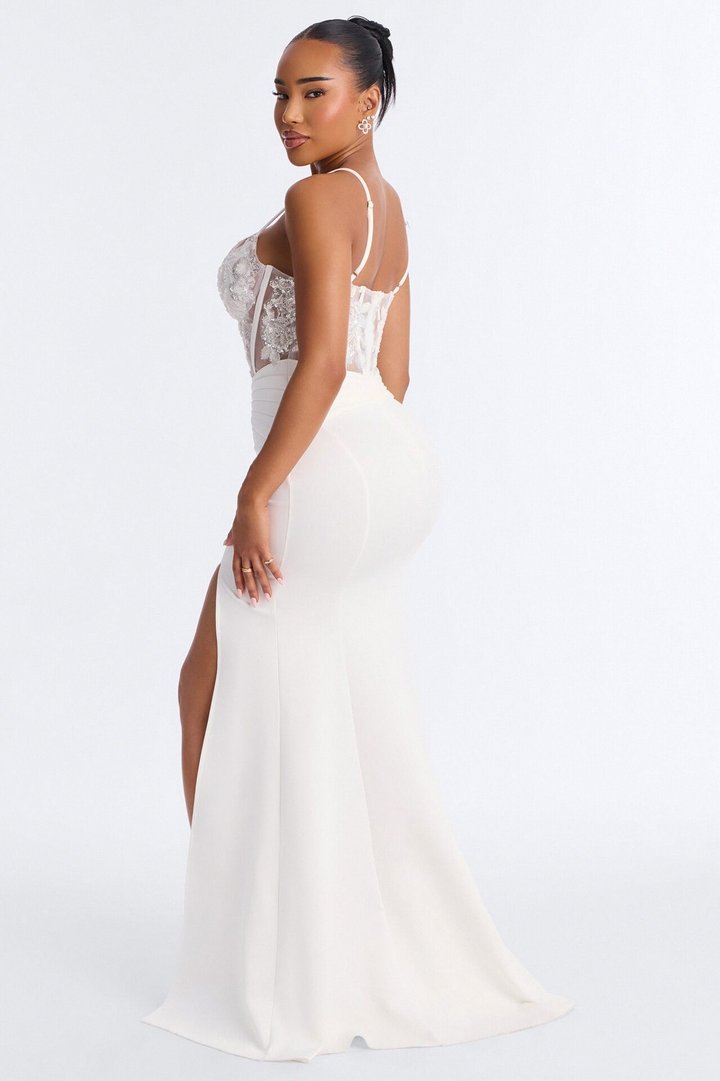 Endless Nights Embroidered Gown - White