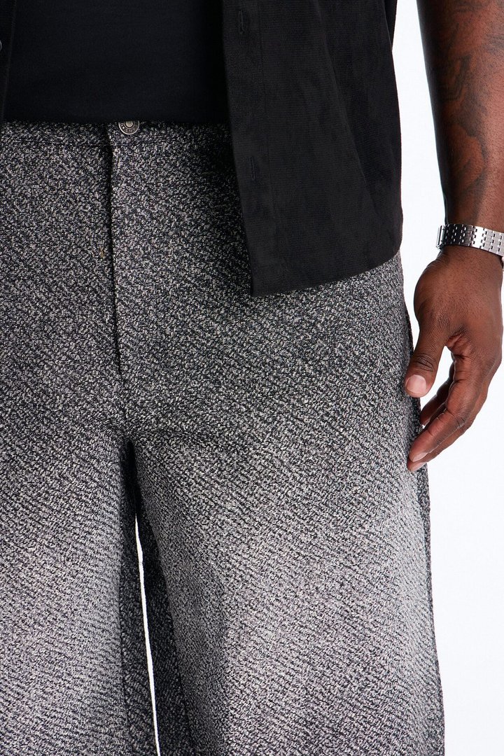 Baggy Tapestry Denim Short - Grey