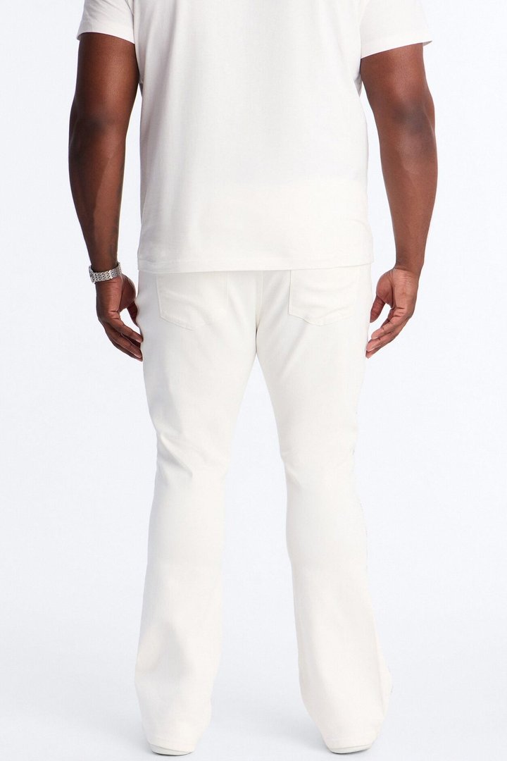 Stacked Skinny Flare Electric Prowl Jean - White