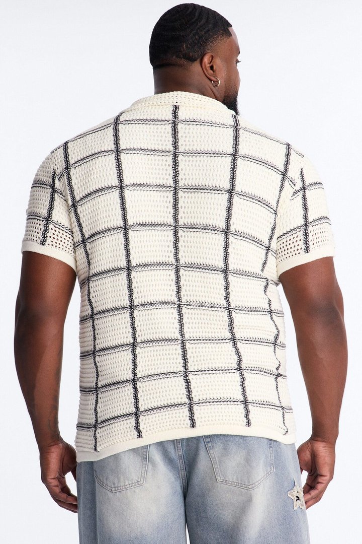 Cropped Crochet Carlton Johnny Polo - Cream