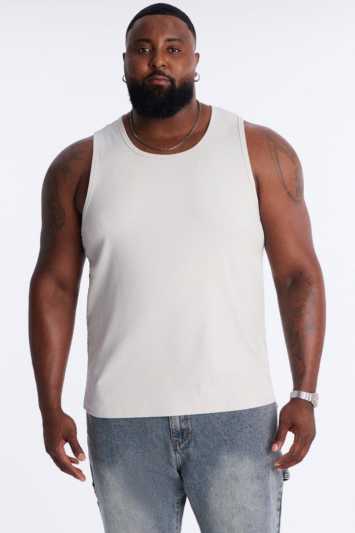 Classic Ribbed Tank Top - Grey