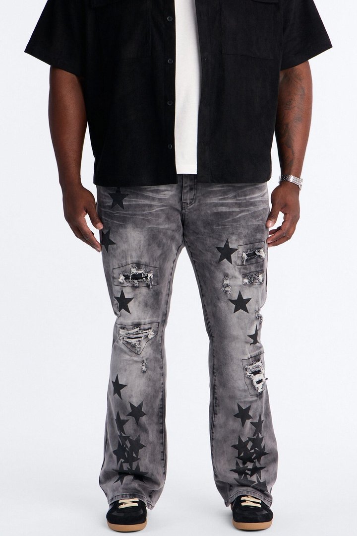 Stacked Skinny Flare Cosmo Jean - Black Wash