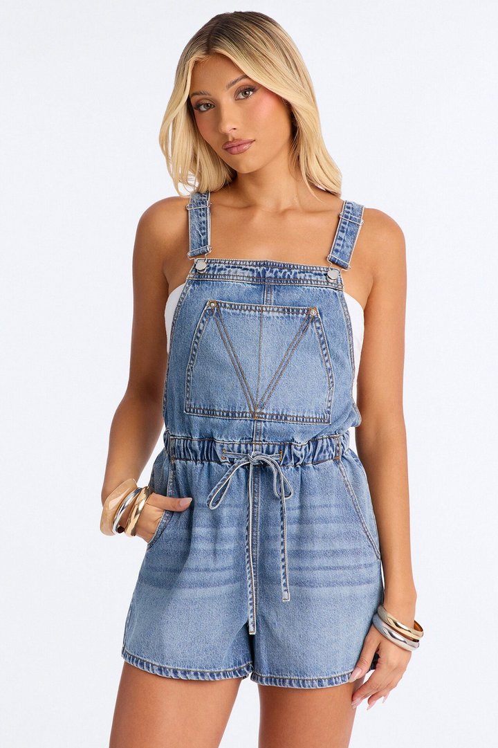 Brooklyn Denim Shortalls - Medium Wash