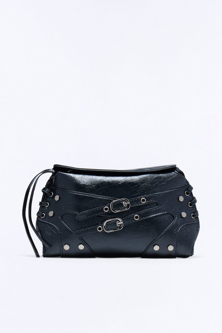 Running Around Town Faux Leather Crossbody - Black