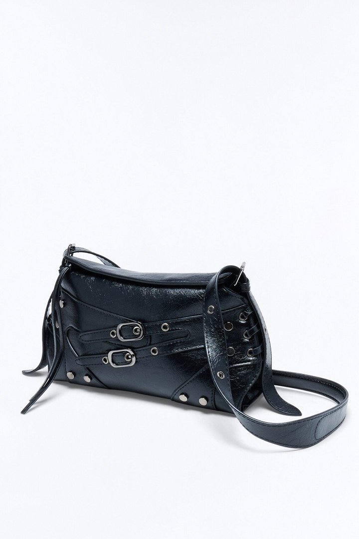 Running Around Town Faux Leather Crossbody - Black