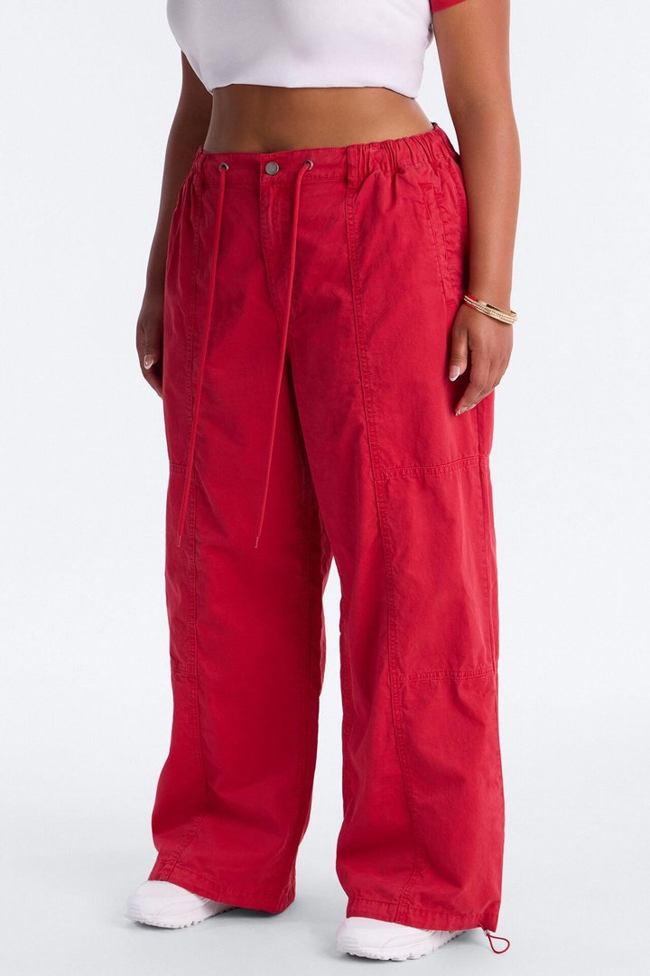 Olivia Wide Leg Jogger - Red