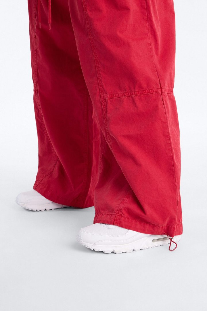Olivia Wide Leg Jogger - Red