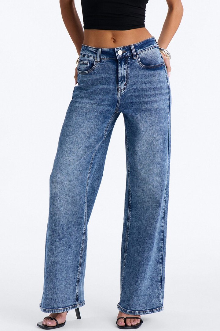 Jolie Mid Rise Stretch Straight Leg Jeans - Dark Wash