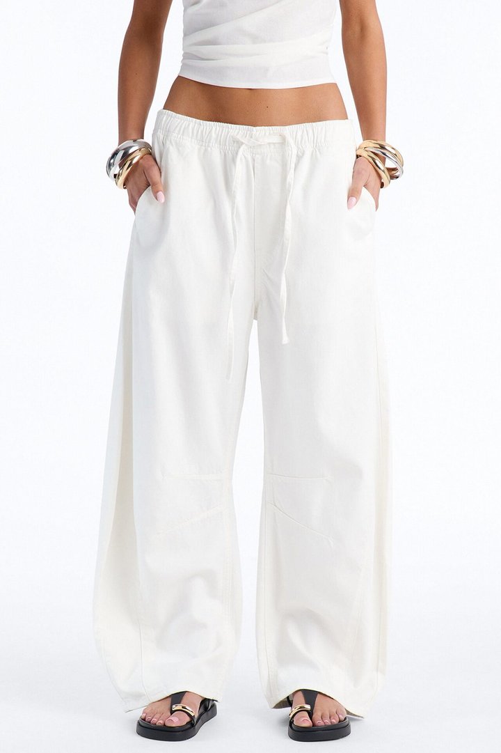 At Sunset Loose Fit TIe Waist Jeans - White