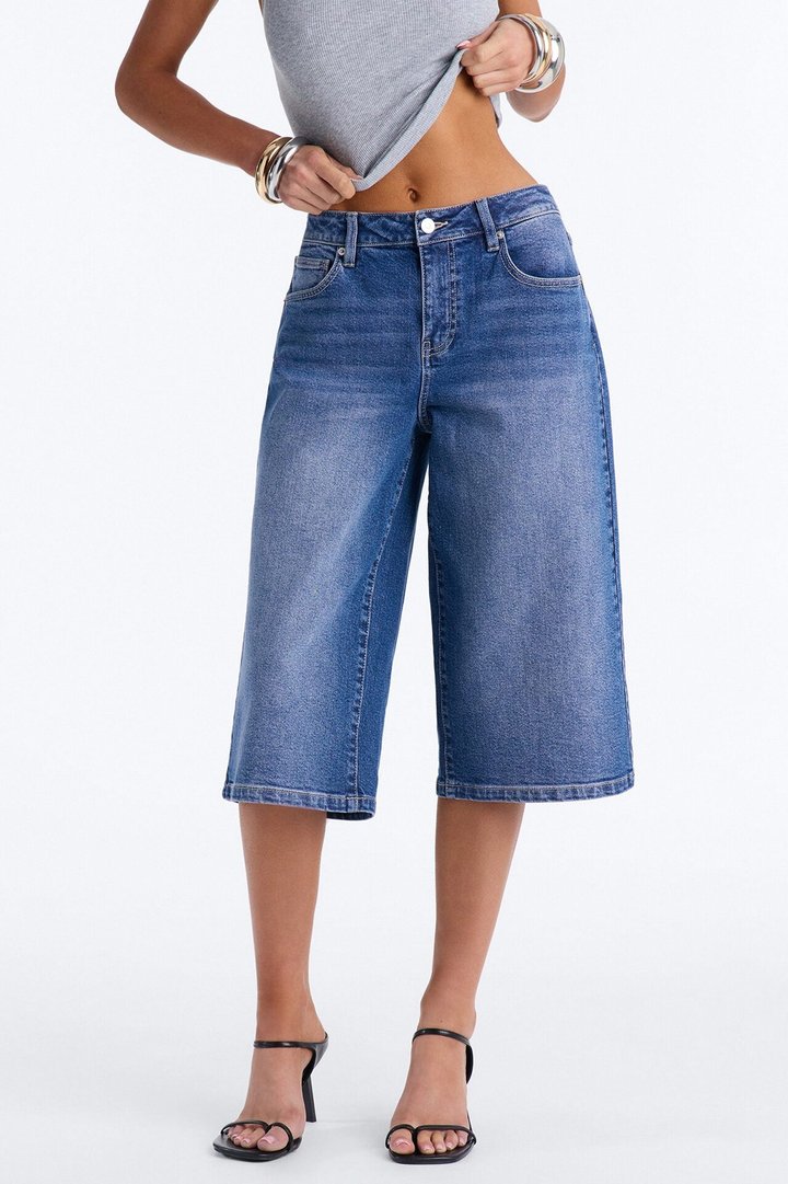 Addy Straight Leg Culotte Jeans - Dark Wash