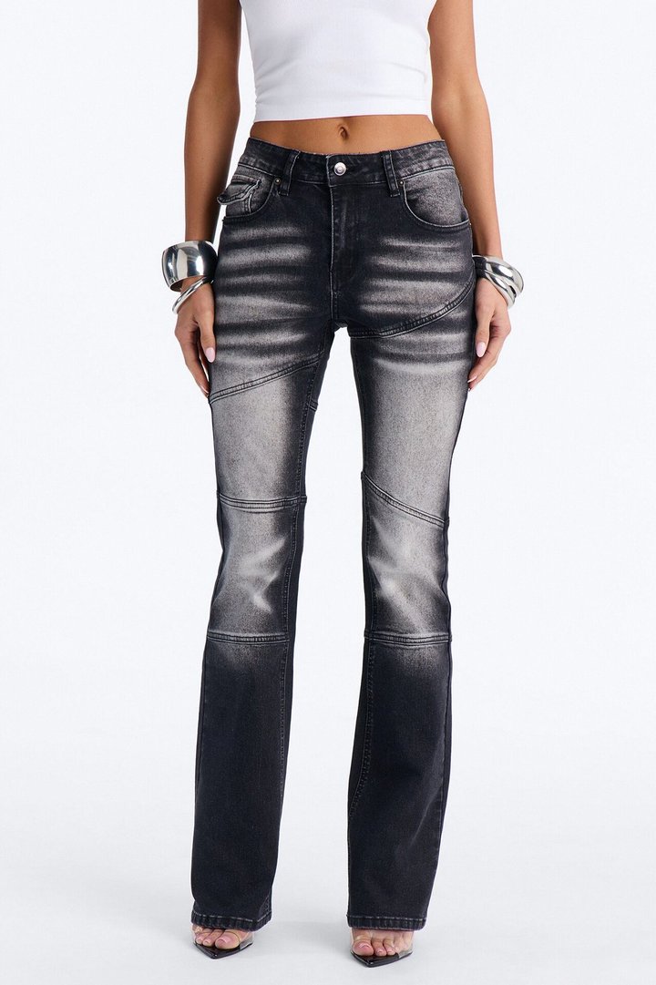 Femme Fatale Low Rise Stretch Bootcut Jeans - Black