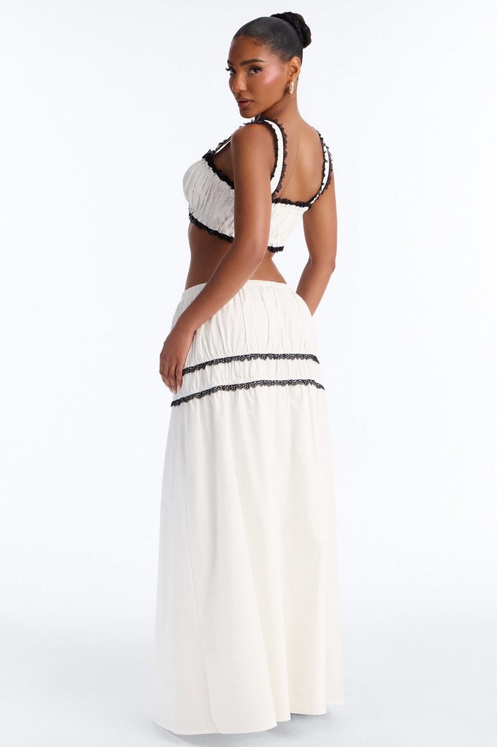 Wildflower Maxi Skirt Set - White