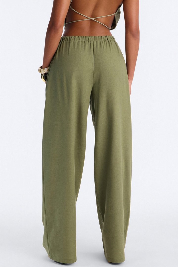 Beach Walks Linen Pant - Olive