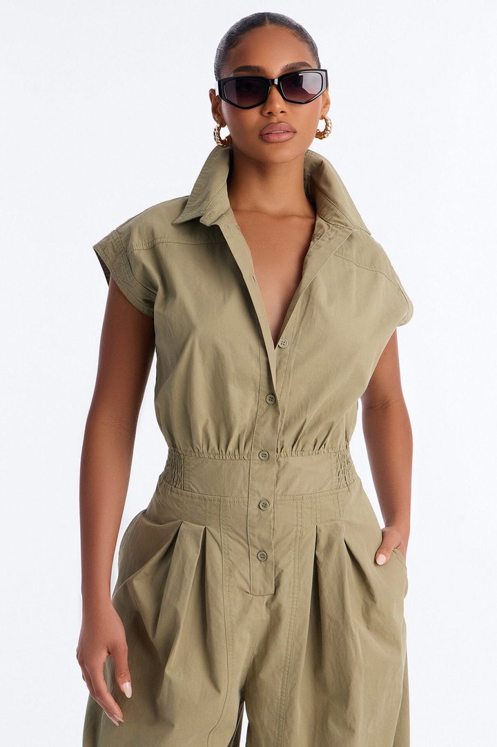 City Moment Jogger Jumpsuit - Olive