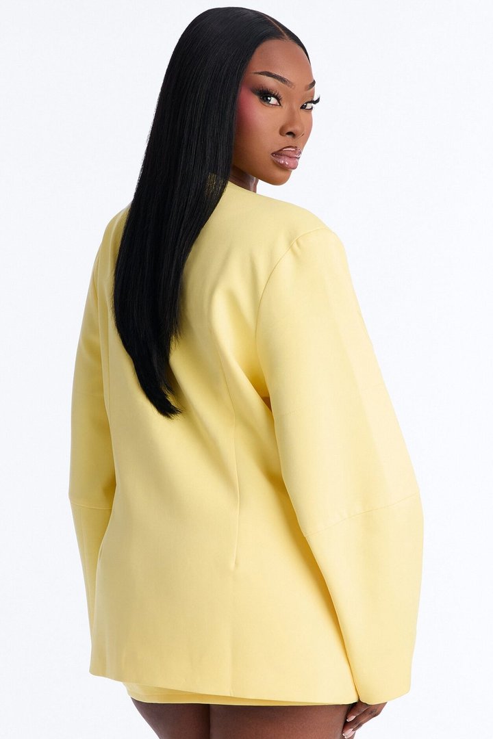 Sweet & Smart Barrel Sleeve Blazer - Butter Yellow
