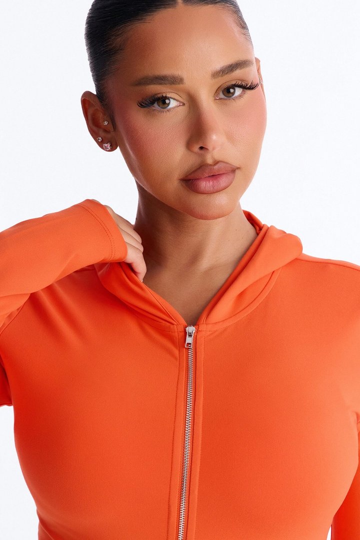 Casual Vibe Zip Up Hoodie Pant Set - Tomato Red