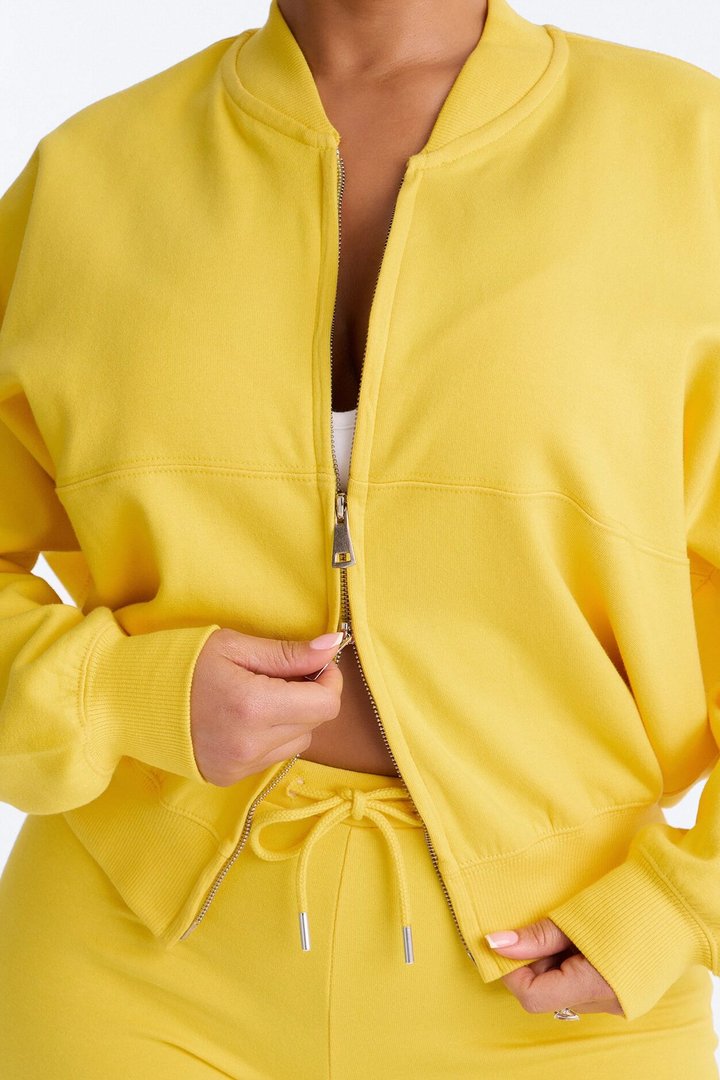 Kelsey Double Zip Flare Leg Pant Set - Yellow
