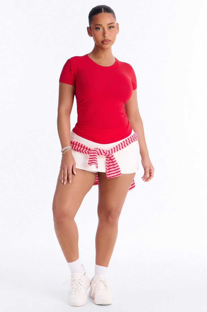 Camilla Classic Fit Crew Neck Tee - Tomato Red