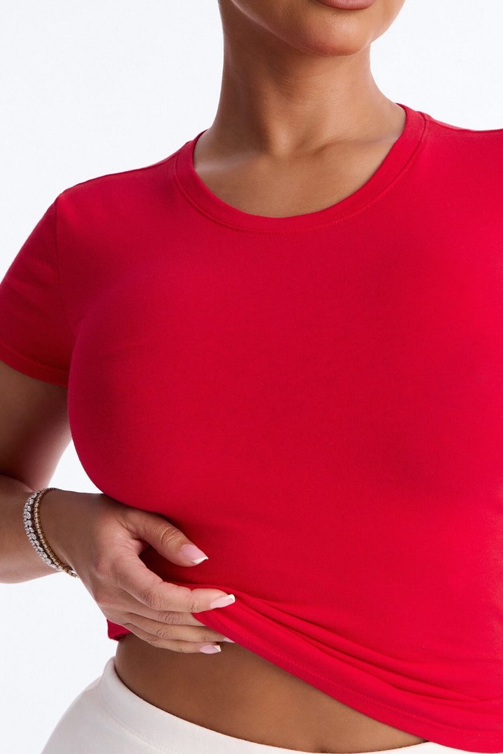 Camilla Classic Fit Crew Neck Tee - Tomato Red