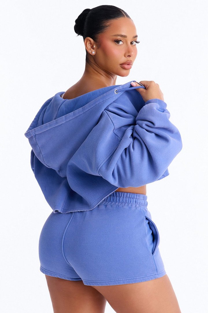 On The Go Washed Short Set - Blue