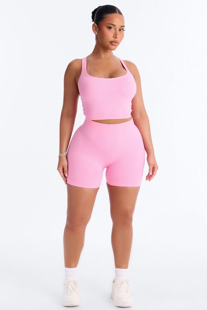 Core Power Seamless Biker Short Set - Pink