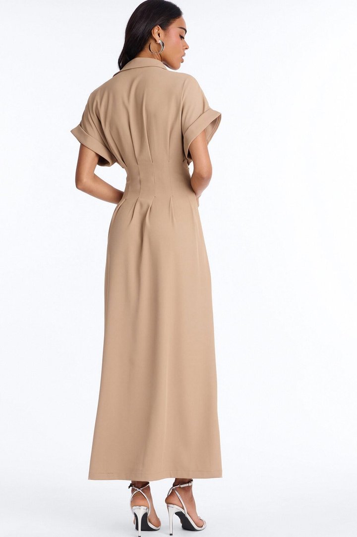 Bridgit Belted Maxi Dress - Taupe