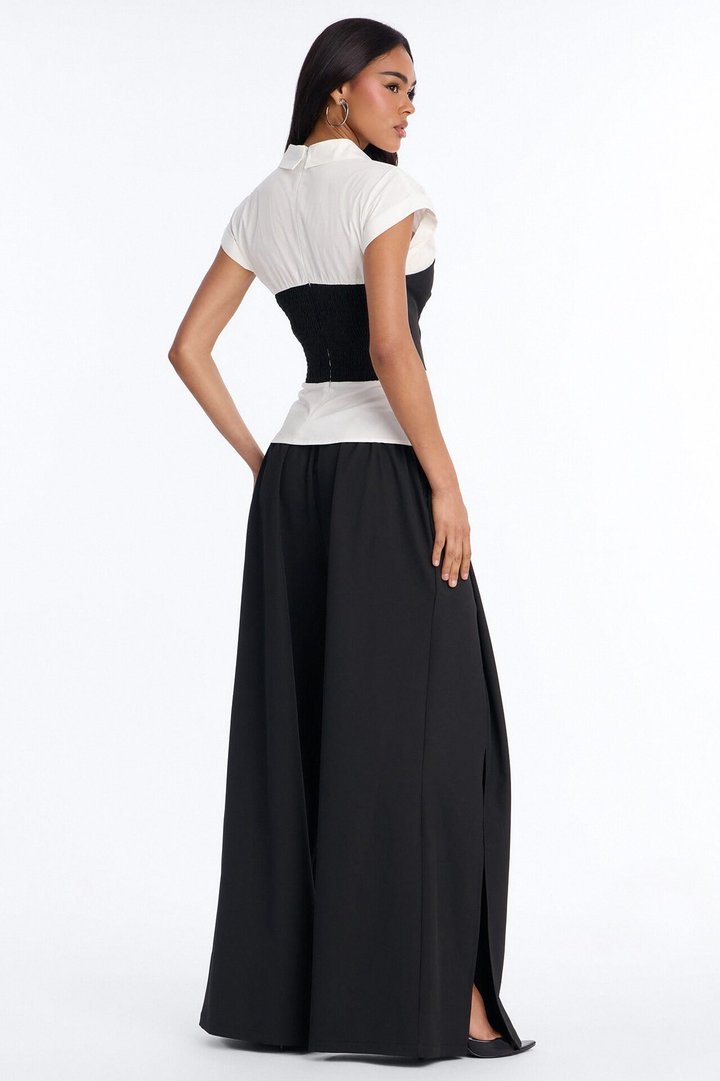 Elsa Wide Leg Pant Set - Black