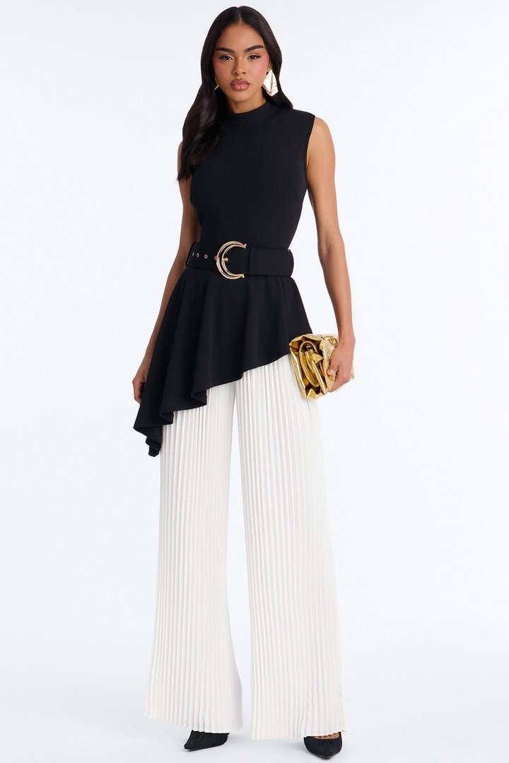 Rosa Twofer Belted Jumpsuit - Black