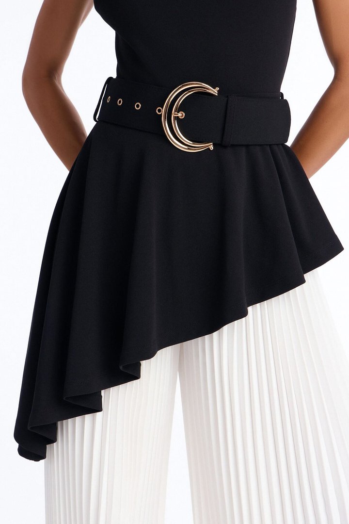 Rosa Twofer Belted Jumpsuit - Black