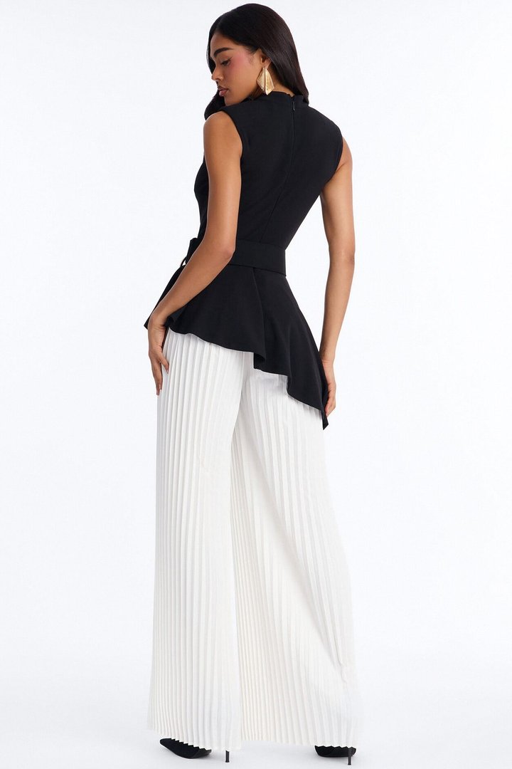 Rosa Twofer Belted Jumpsuit - Black