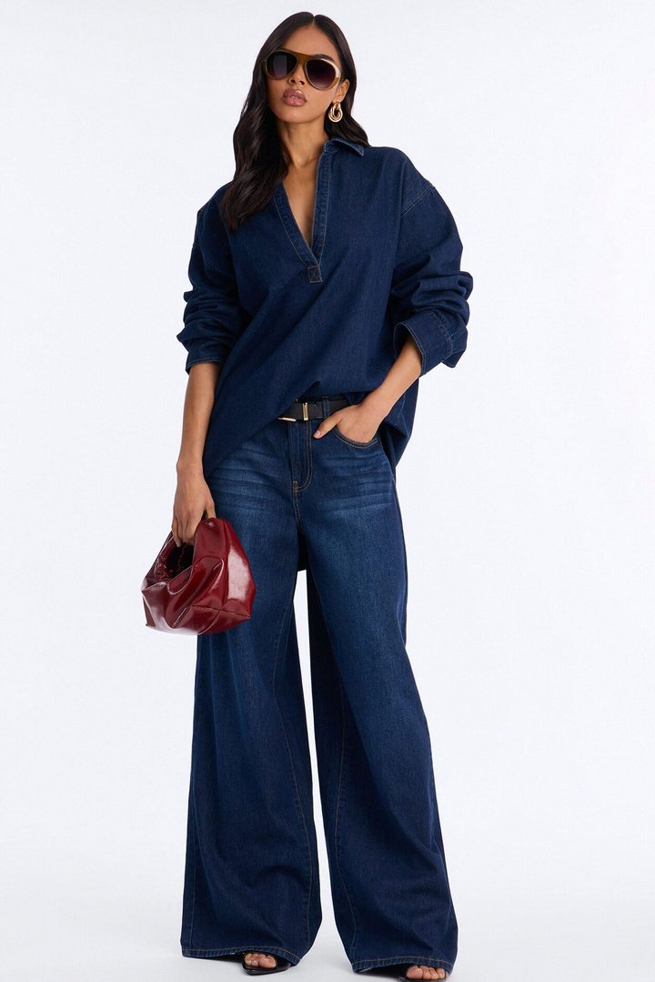 Blue Jean Baby Pant Set - Dark Wash