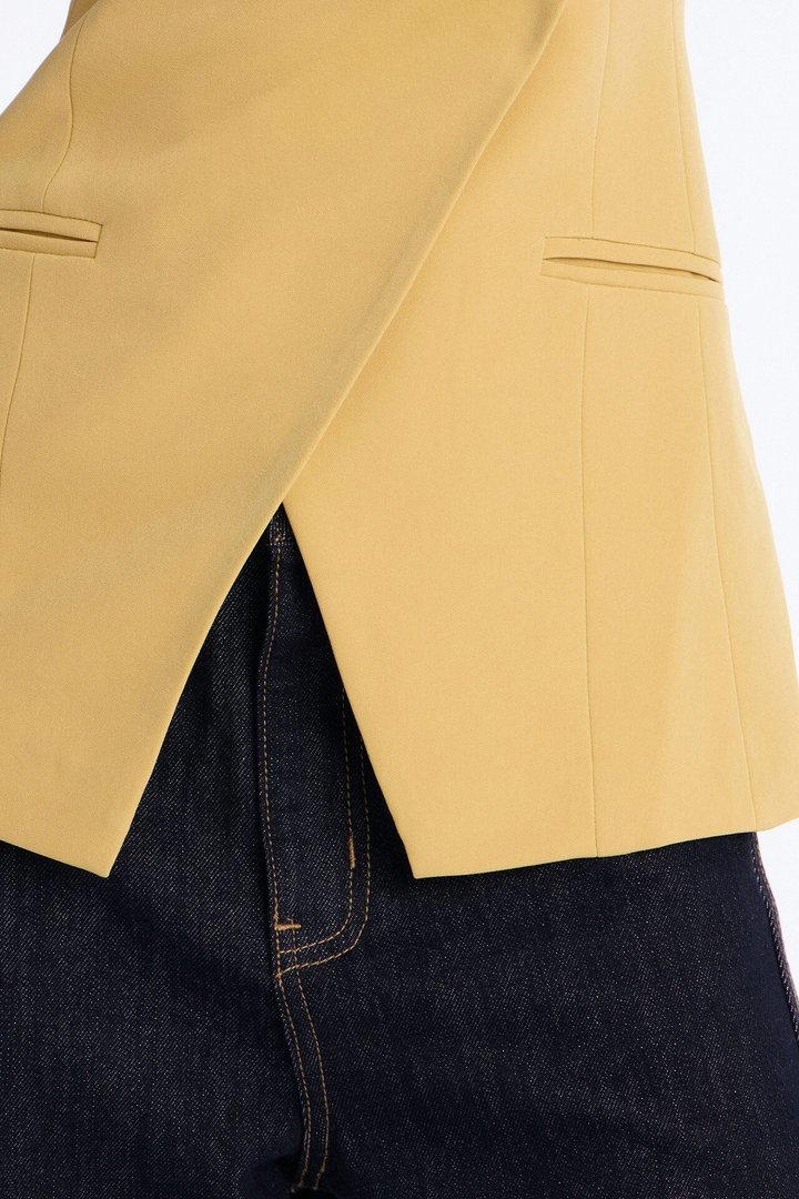 Happy Hour Double Breasted Fitted Vest - Mustard