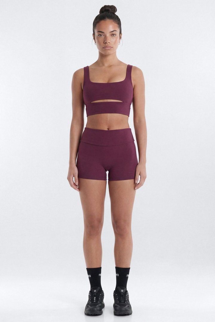 ButterSoft Cut Out Long Line Sports Bra - Merlot