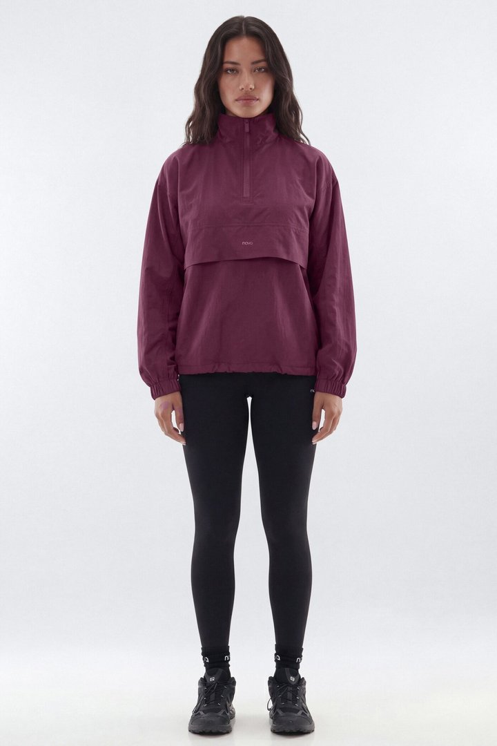 CoreNylon Mock Neck Half Zip Track Jacket - Merlot