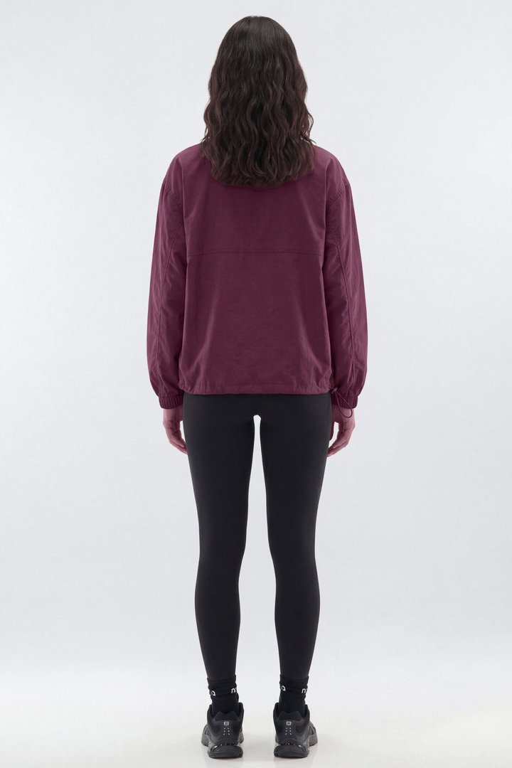 CoreNylon Mock Neck Half Zip Track Jacket - Merlot