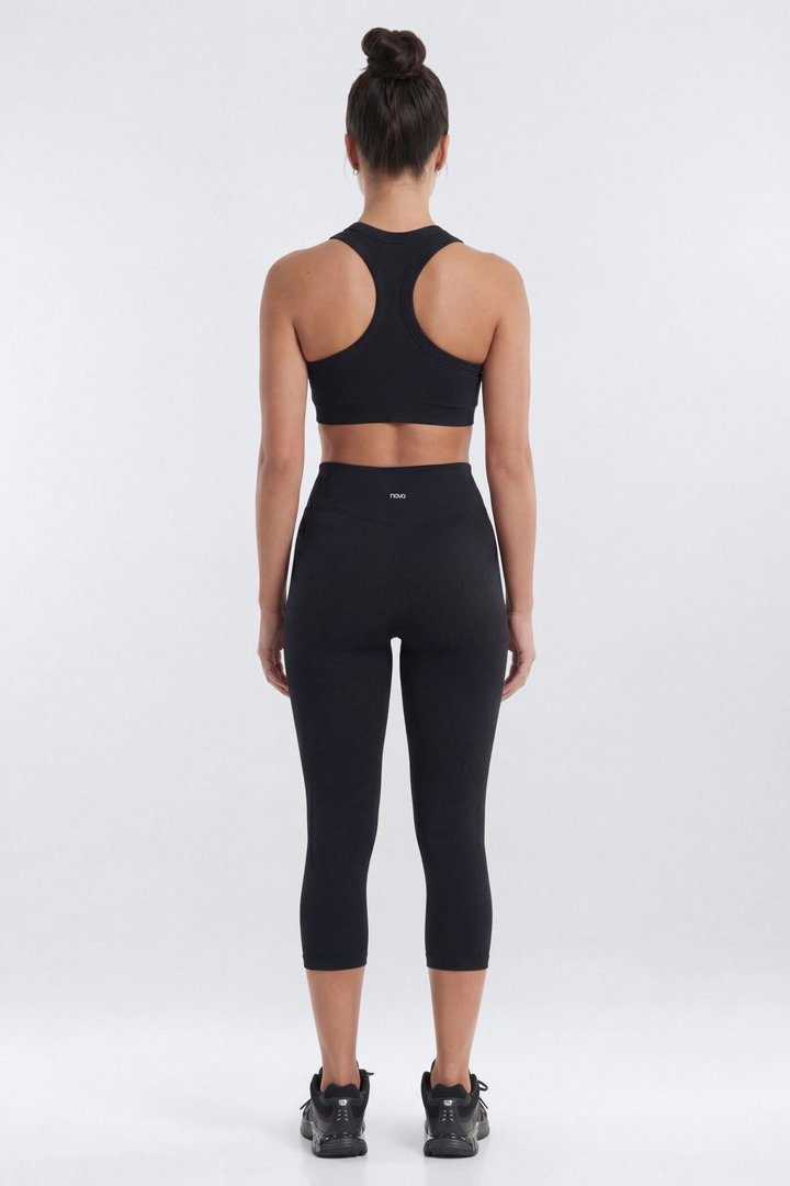 SeamlessLift™ Soft V-Front Racerback Sports Bra - Black