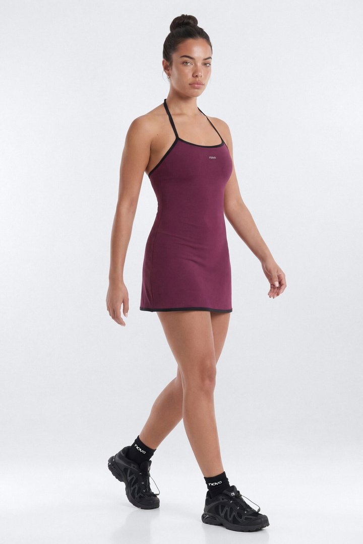 ProStretch™ Halter 2 in 1 Active Dress - Merlot