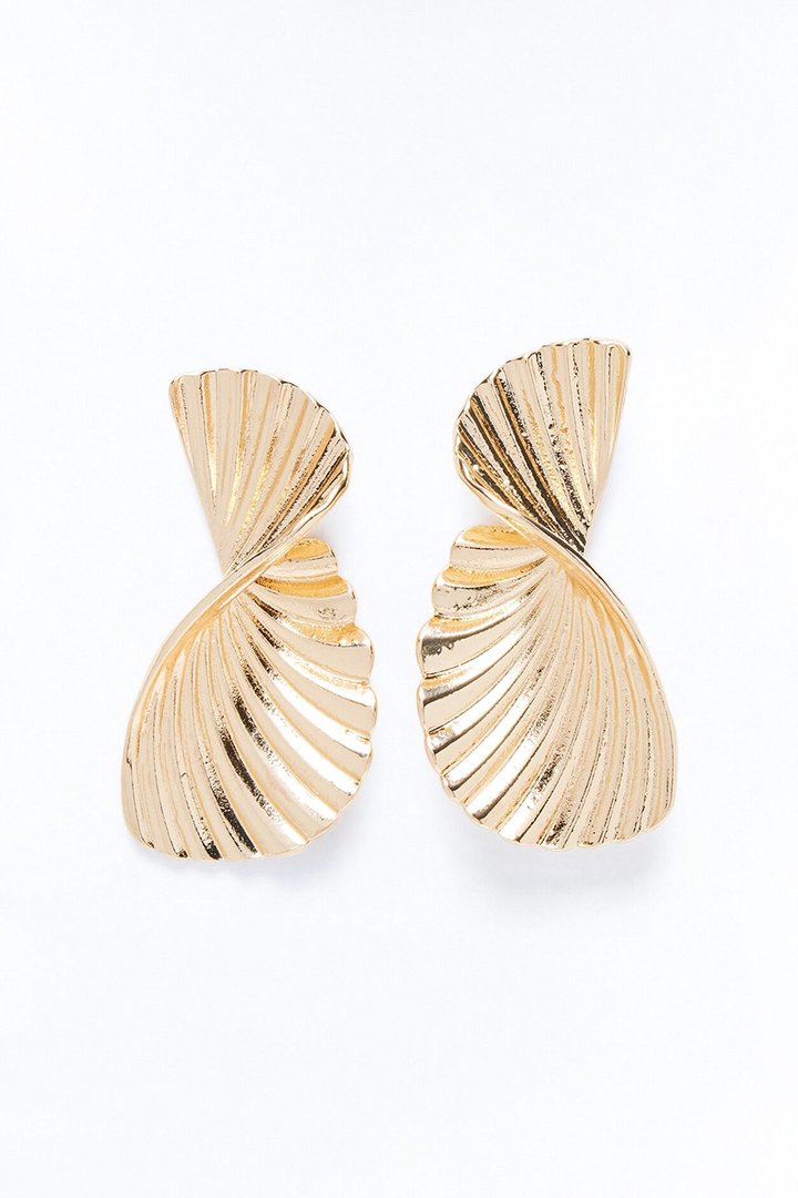 Twirling Drop Earrings - Gold
