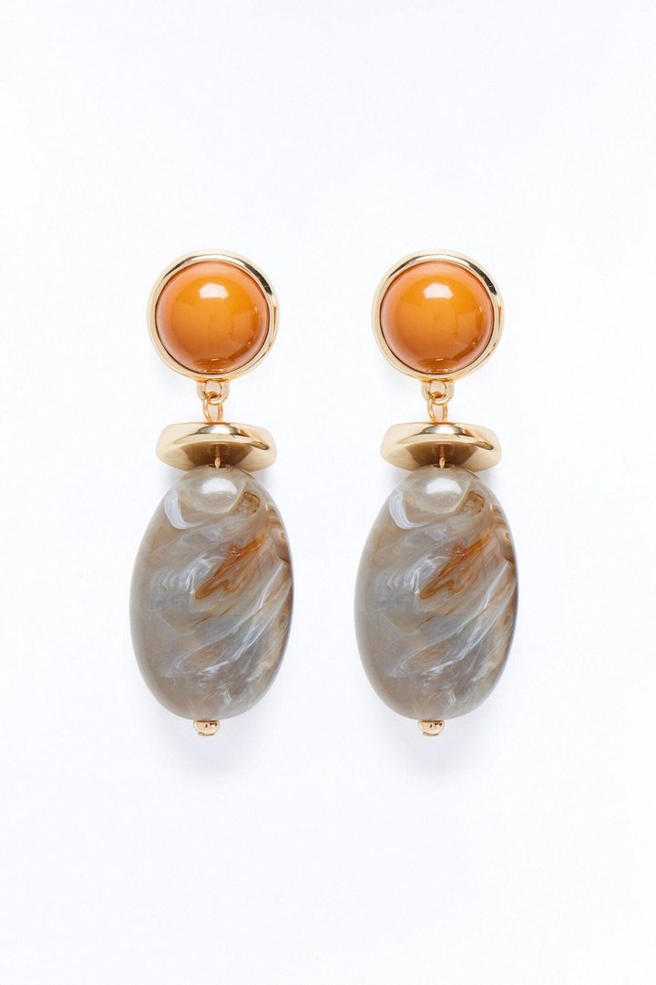 Opal Ray Drop Earrings - Grey/combo