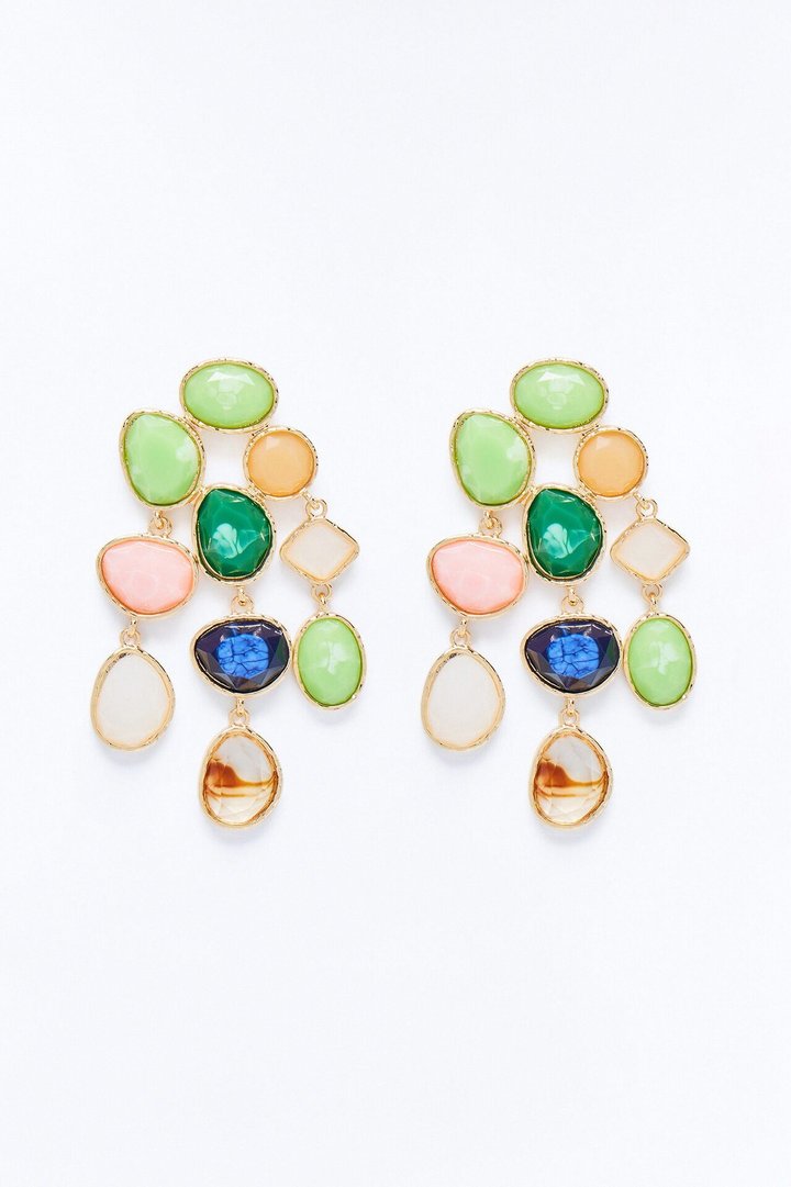 Maddie Jeweled Drop Earrings - Multi Color