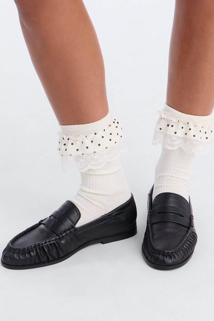 Flirting Season Crew Socks - Ivory