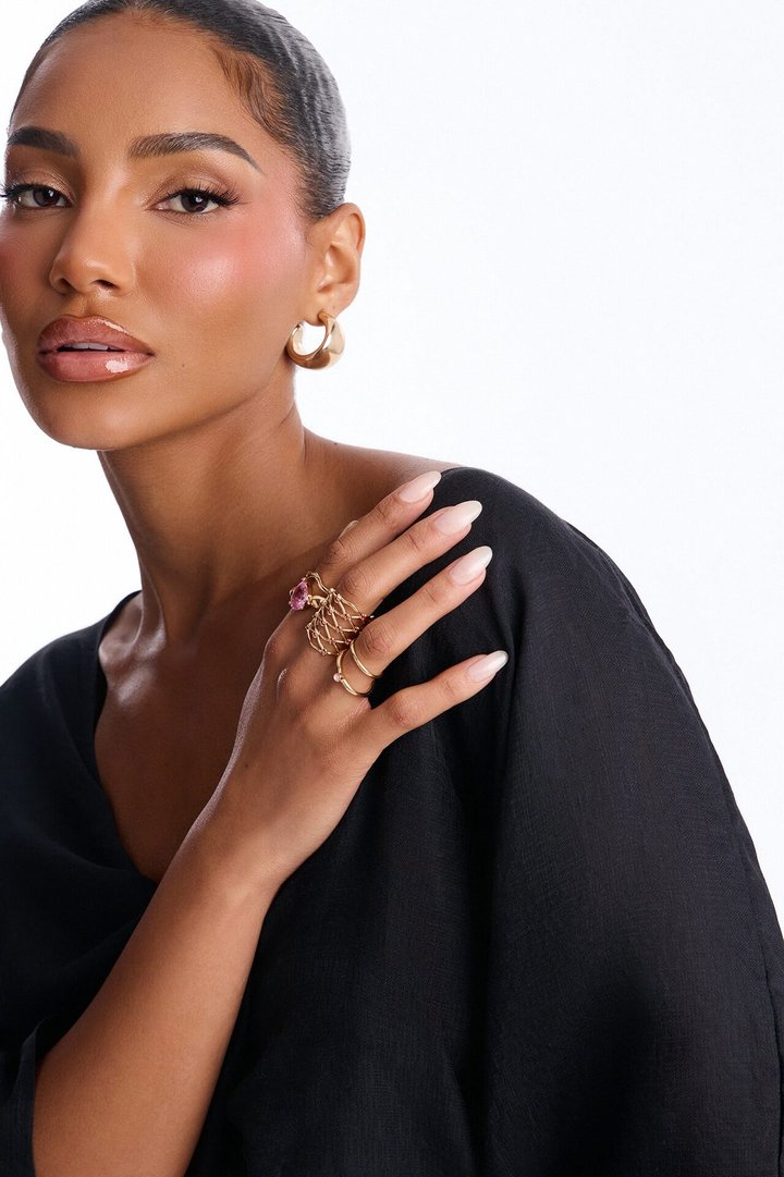 Day To Night 5 Piece Ring Set - Gold