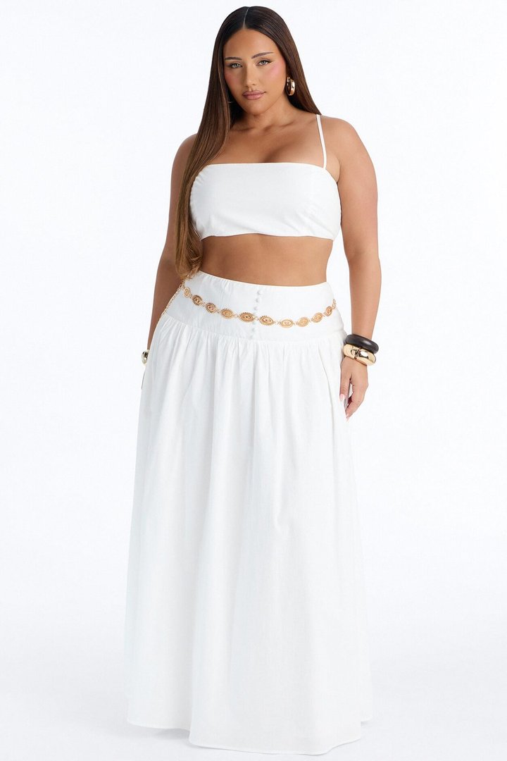 Brigitte Poplin Bra Top - White